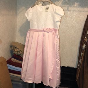 White Lace Pink Dress